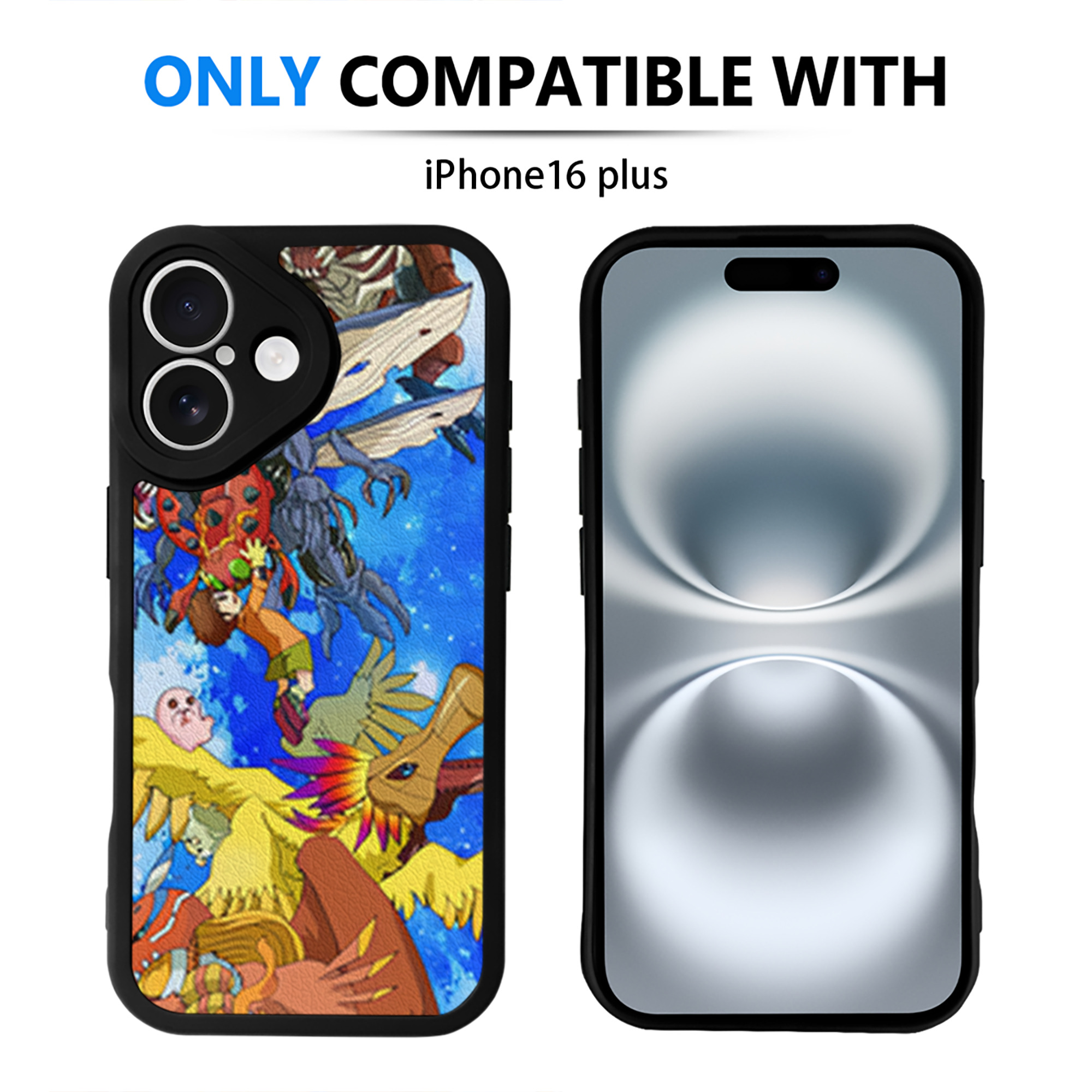 （画像用） Digimon デジタルモンスター/デジモン 【iPhone 16シリーズ対応】シリコンスマホケース（レザー調） 材質：シリコン